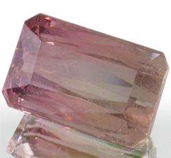 TOURMALINE - 3.85cts - BI-COLOUR OCTAGON PRINCESS CUT