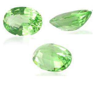 TSAVORITE - LIGHT GREEN OVAL FACET - 0.58cts