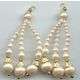 VINTAGE 3 STRAND CREAMY PEARL EARRING FINDINGS