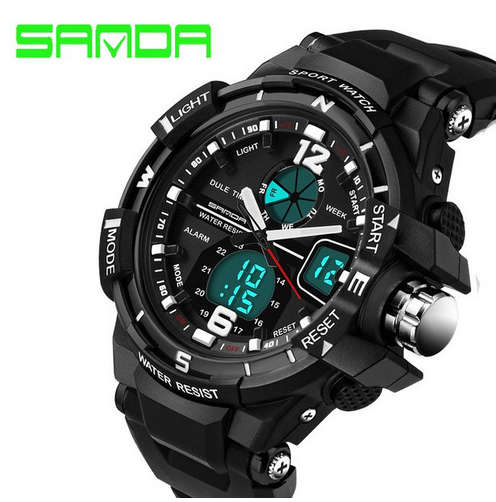 Sanda Waterproof LED Sports Watch for Men