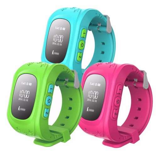 GPS Tracker Watch For Kids - SOS Emergency watch with LED Screen - Black