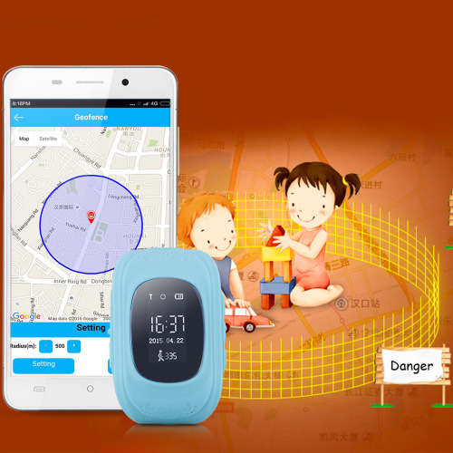 GPS Tracker Watch For Kids - SOS Emergency watch with LED Screen - Black