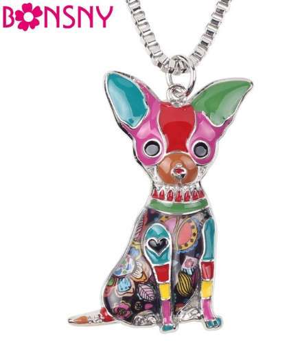 Bonsny Cute Dog Necklace for Women