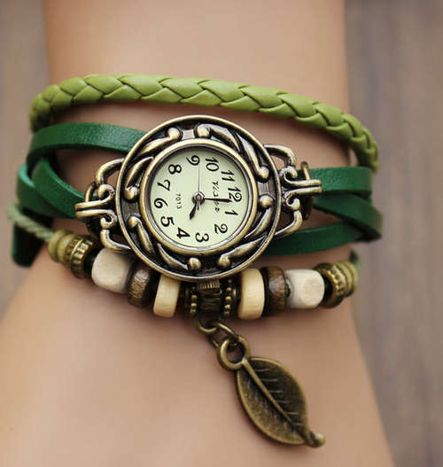 Women Genuine Leather Watch, Bracelet Wristwatches - Leaf 6 colours available