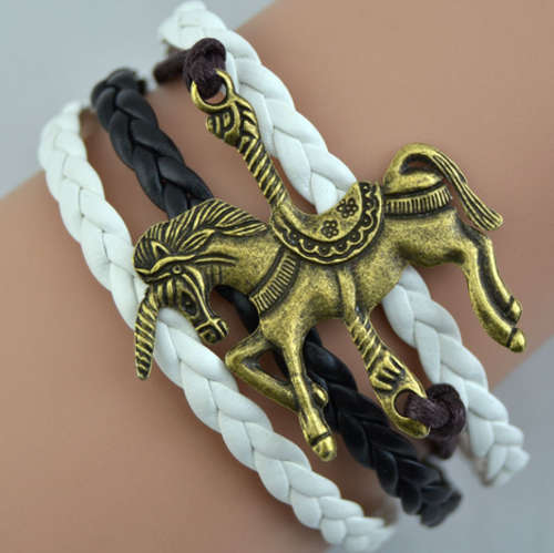 Infinity Genuine Leather Bracelet - Unicorn