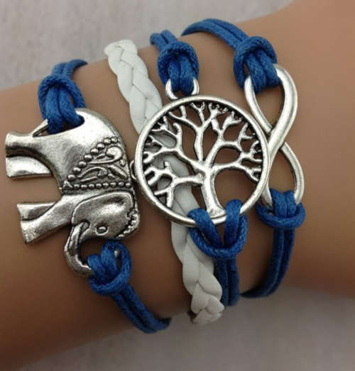 Infinity Genuine Leather Bracelet - Elephant