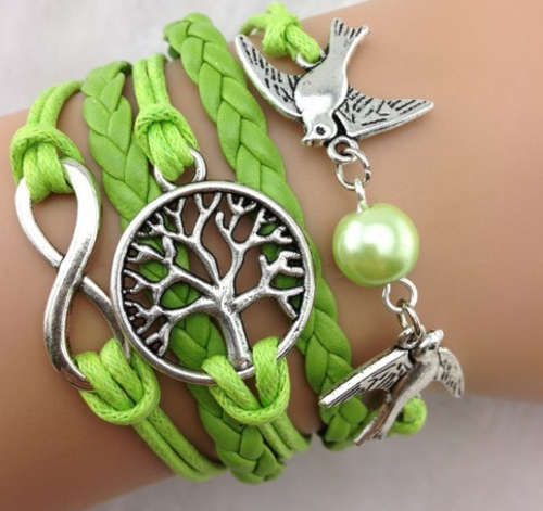 Infinity Bracelet - Birds, Tree