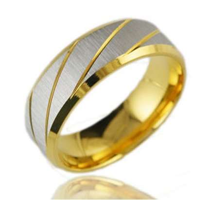 Gold plated Titanium Ring Size 7/8/9 or 10