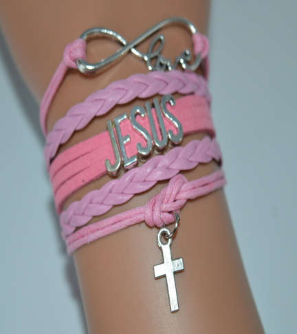 Infinity Bracelet - Love / Jesus / Cross