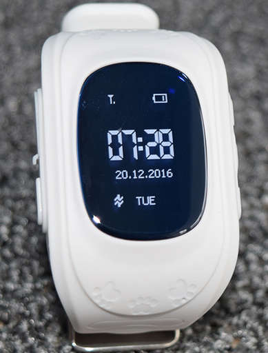 GPS Tracker Watch For Kids - SOS Emergency watch with LED Screen - White