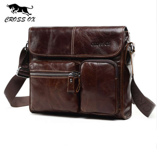 Cross Ox Genuine Leather Shoulder Messenger Bag