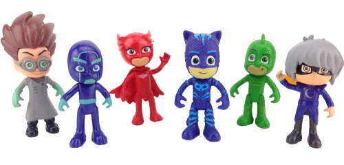 Set of 6 PJ Mask Action Figures (approx 8-9.5cm) Catboy Owlette Gekko