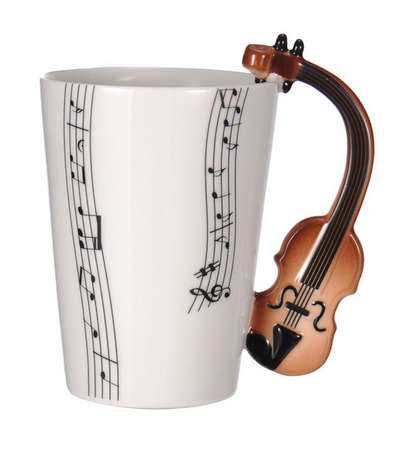 Ceramic Cup Music Note Guitar Instrument Coffee Tea Mug - Please select any cup per order
