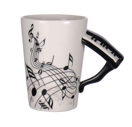 Ceramic Cup Music Note Guitar Instrument Coffee Tea Mug - Please select any cup per order