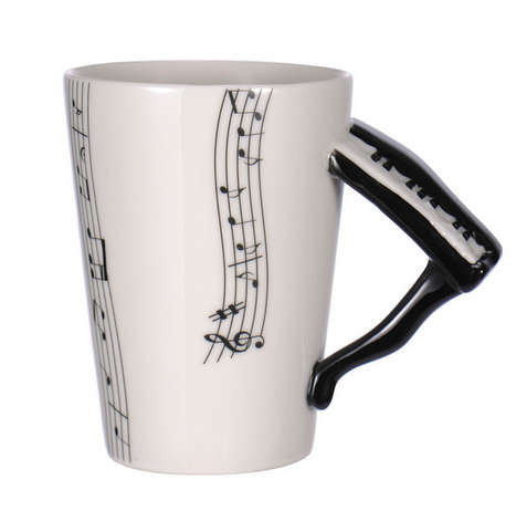 Ceramic Cup Music Note Guitar Instrument Coffee Tea Mug - Please select any cup per order
