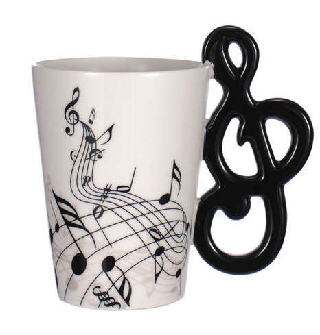 Ceramic Cup Music Note Guitar Instrument Coffee Tea Mug - Please select any cup per order