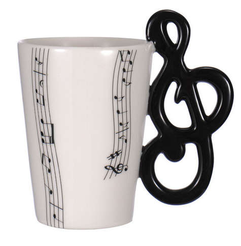 Ceramic Cup Music Note Guitar Instrument Coffee Tea Mug - Please select any cup per order