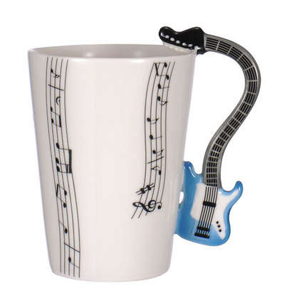 Ceramic Cup Music Note Guitar Instrument Coffee Tea Mug - Please select any cup per order