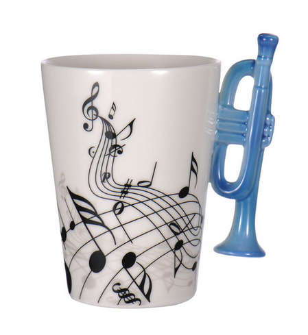 Ceramic Cup Music Note Guitar Instrument Coffee Tea Mug - Please select any cup per order