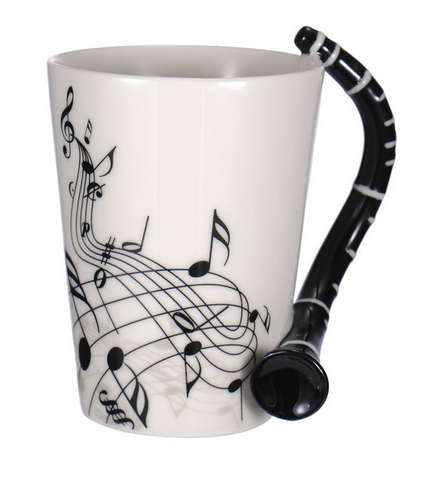 Ceramic Cup Music Note Guitar Instrument Coffee Tea Mug - Please select any cup per order