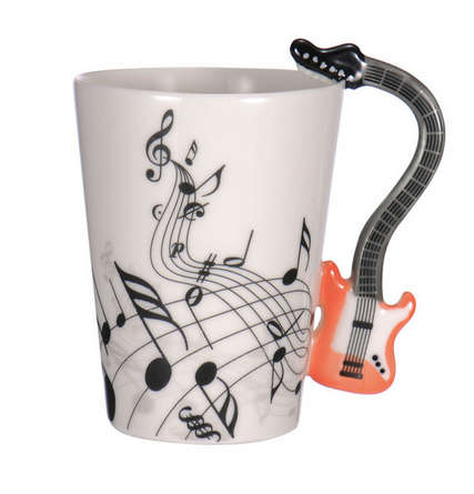 Ceramic Cup Music Note Guitar Instrument Coffee Tea Mug - Please select any cup per order