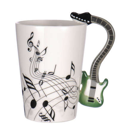 Ceramic Cup Music Note Guitar Instrument Coffee Tea Mug - Please select any cup per order