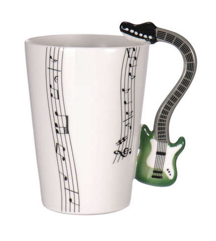 Ceramic Cup Music Note Guitar Instrument Coffee Tea Mug - Please select any cup per order