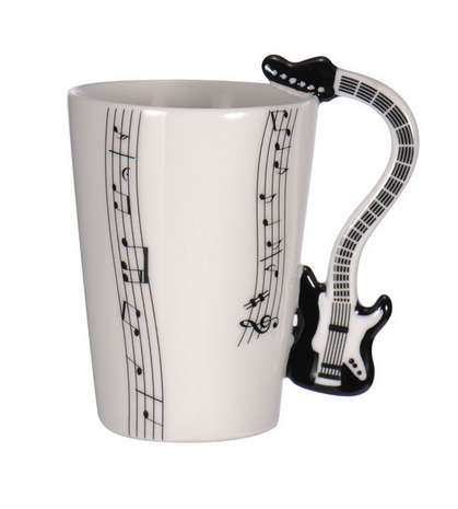 Ceramic Cup Music Note Guitar Instrument Coffee Tea Mug - Please select any cup per order