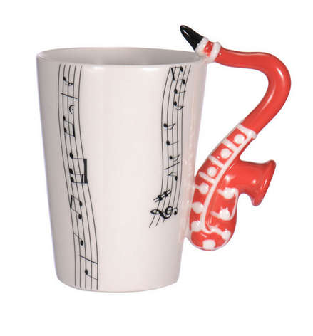 Ceramic Cup Music Note Guitar Instrument Coffee Tea Mug - Please select any cup per order