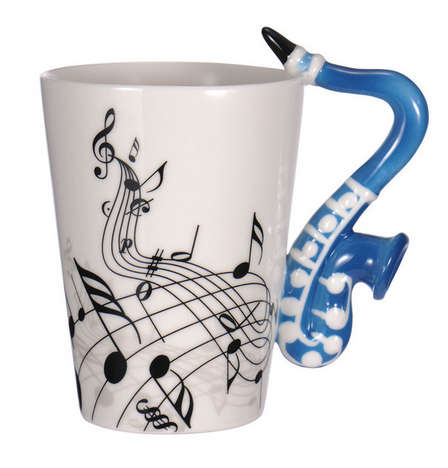 Ceramic Cup Music Note Guitar Instrument Coffee Tea Mug - Please select any cup per order