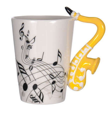 Ceramic Cup Music Note Guitar Instrument Coffee Tea Mug - Please select any cup per order