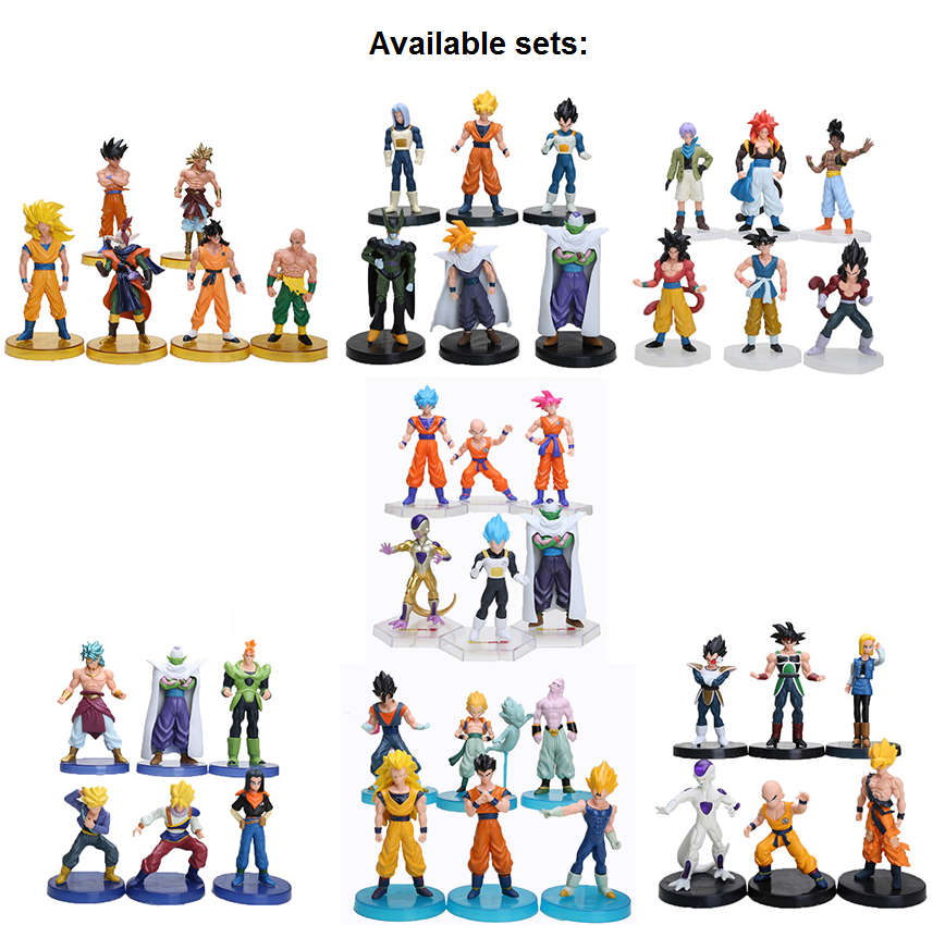 Dragon Ball Z set of 6 PVC DBZ Action Figures (approx 11cm)