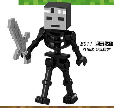 Minecraft Lego -compatible Minifigure - Wither Skeleton