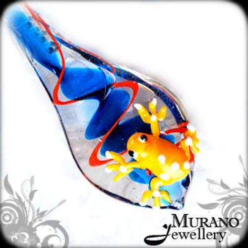 MURANO Lampwork Glass PENDANT & Free Gift Necklace