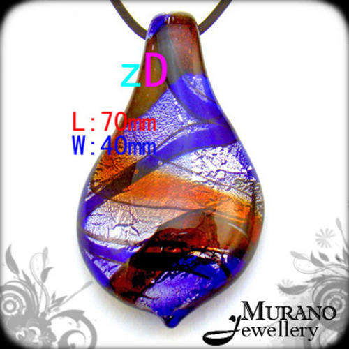 MURANO Lampwork Glass PENDANT & Free Gift Necklace