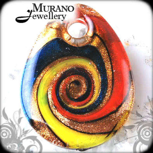 MURANO Lampwork Glass PENDANT & Free Gift Necklace