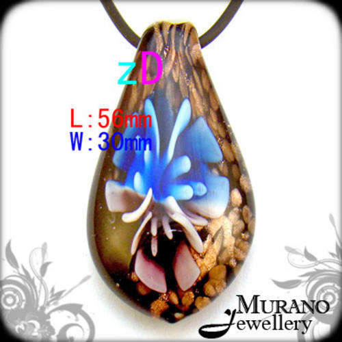 MURANO Lampwork Glass PENDANT & Free Gift Necklace