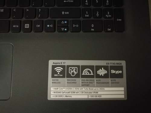 Acer Aspire E17 E5-773G-56Q5 Gaming Spec