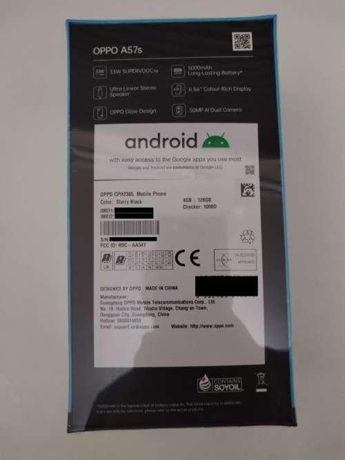 Oppo A57s 4G Dual Sim 128GB - Starry Black