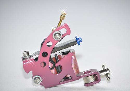 Quality 10 Wrap Pink Tattoo Machine with Pink coils