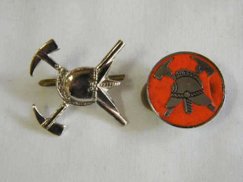 Pair of SA navy fireman badges - as per photo