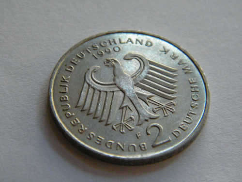 1990 Deutschland 2 Marks coin - as per photo