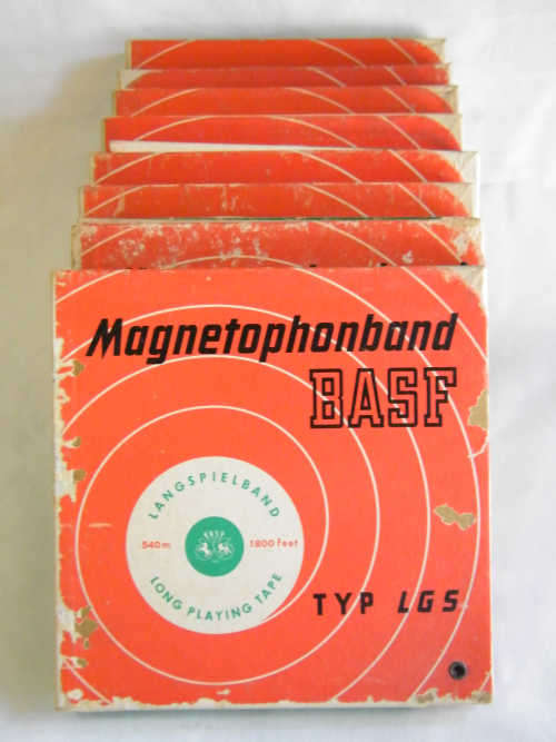 Lot of 8 BASF Long Playing Tape for reel to reel - not sure if recorded - as per photo
