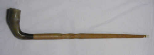 Wooden walking stick with horn handle - as per photo