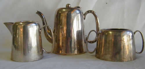 Silver plated Tea set - Tea pot, sugar bowl & milk jug - as per photo
