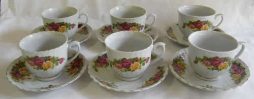 Regent China English Rose Set of 6 cups & saucers - as per photo