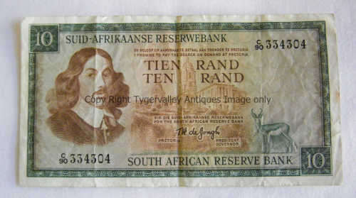 SA De Jongh R10 note - as per photo