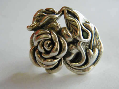925 Silver rose ring - size N/54 - as per photo