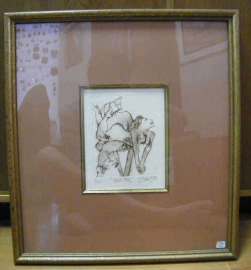 Sam J 1993 - Lust One drawing in frame - 2/40 - 44 x 48cm - as per photo