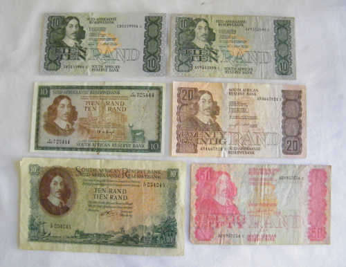 Lot of 8 SA old banknotes - as per photo